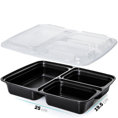 Meal Prep Containers Reusable Storage with Lids – Stackable, Microwave, Freezer & Dishwasher Safe 3 Compartment