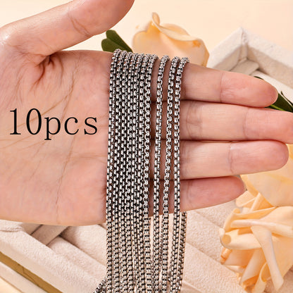 10pcs 316 Stainless Steel Necklaces, Made of Non-Fading Jewelry Material, Suitable for Matching Additions, 2.5Mm in Thickness And 60Cm in Length