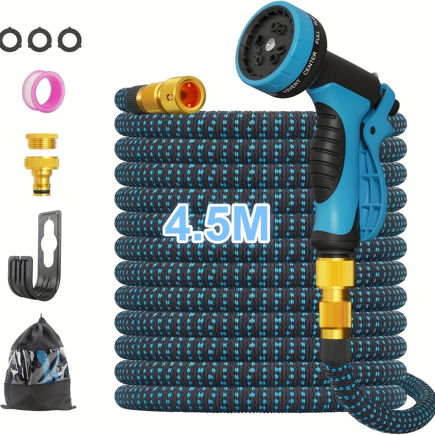 Expandable Garden Hose - Water Hose with 10 Function Spray Nozzles, Lightweight And Kink-Free Expandable Water Hose, for Washing And Watering (7.5/15/22.5/30/45M)