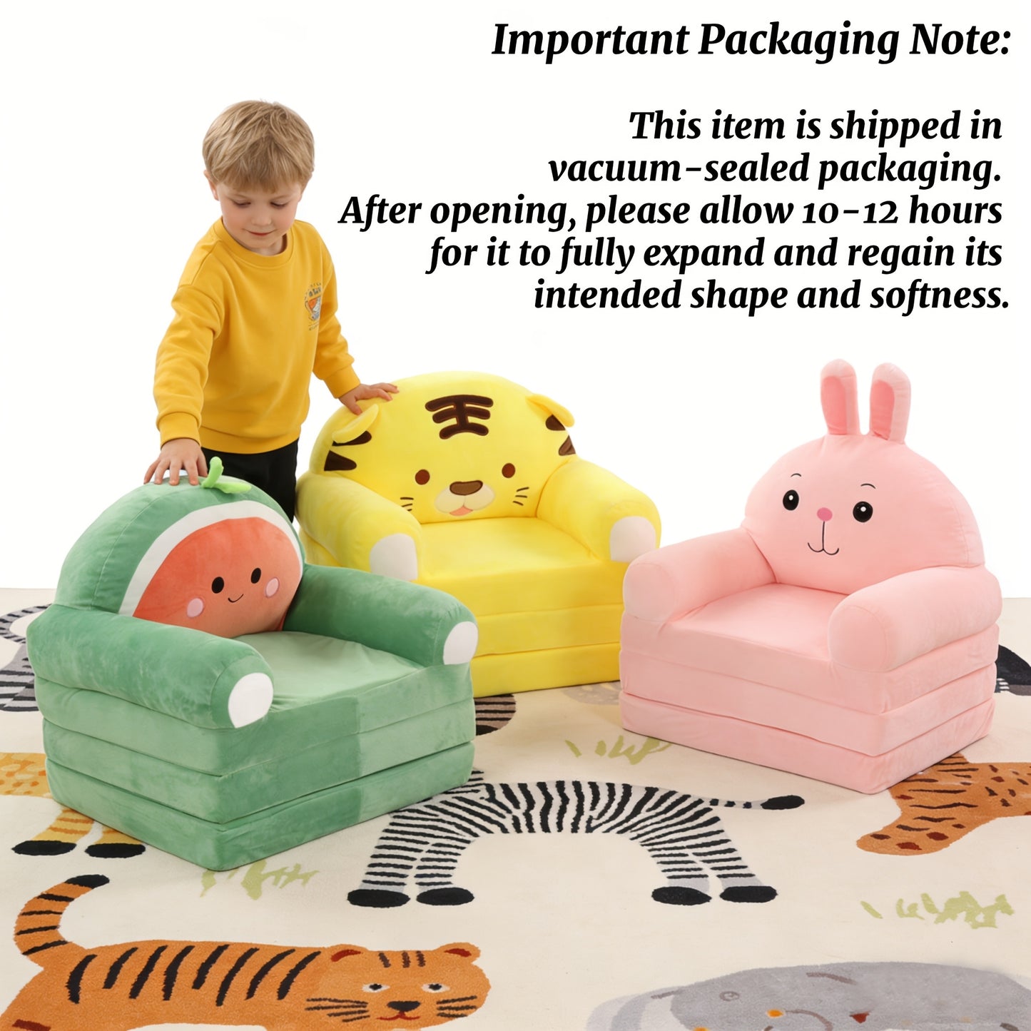 Kids Folding Sofa, Children's Stool, Kindergarten Baby Seat, Flip-Top Sofa Chair, Plush Reclining Lazy Sofa