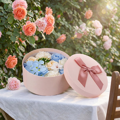 Bath Soap Gift Box, Artificial Flower Bouquet, card, Scented Rose Petal Gift for Valentine'S Day Anniversary, Christmas, Birthday Gift for Women, Girlfriend, Wife
