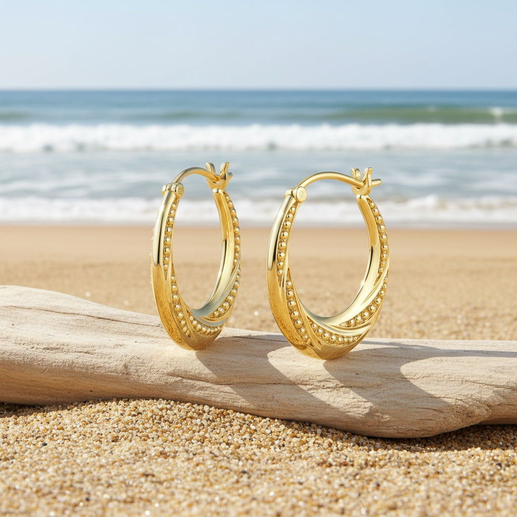 Women'S Earrings Featuring a Spinning Ball Design Made of 925 Sterling Silver, Adorned with Plating And Beaded Spirals, Exuding Luxury And Elegance, Ideal for Holiday Gifting (Suitable for Christmas, Birthdays, And Anniversaries)
