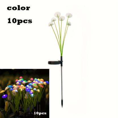 Solar Jellyfish Mushroom Garden Lights 6, 8 or 10 Pack – Colourful Atmosphere Stake Lights for Garden, Lawn, Yard & Balcony | Novelty Solar Powered Outdoor Decor & Creative Party Gift