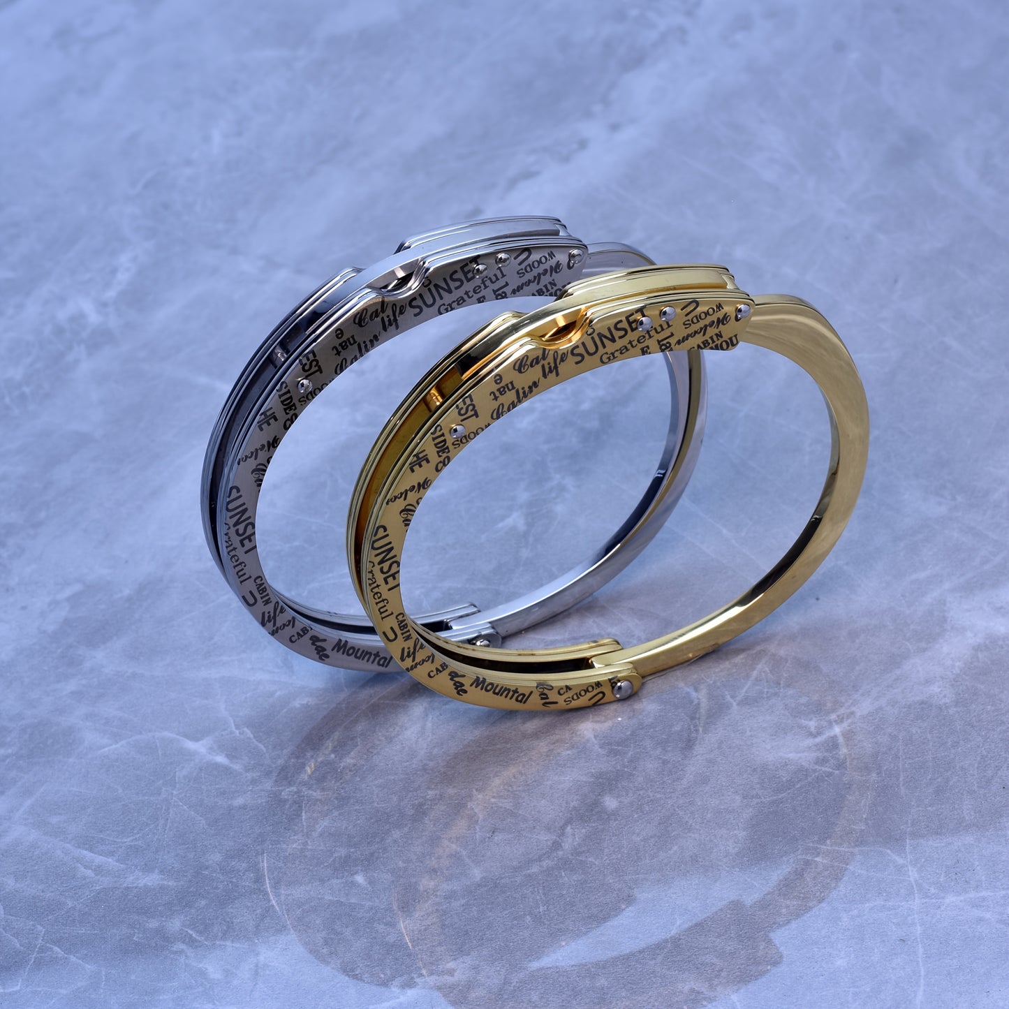 Couple Bracelets Set 304 304 Stainless Steel Men'S Bangle bangle bracelet Couple Gift Christmas Gift for Boyfriend, Lock in a Lifetime of Love Couple Bangle bangle bracelet