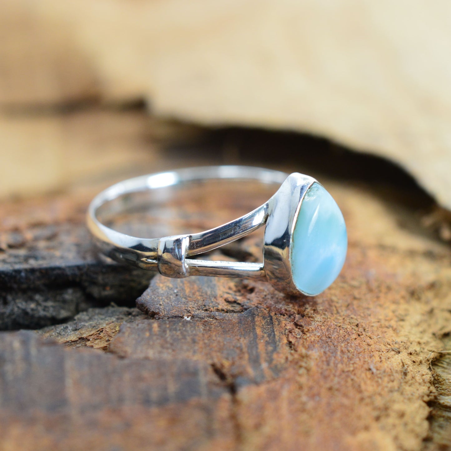 925 Sterling Silver Pear Gemstone Ring in Onyx, Larimar and More, Minimal Daily Wear Jewelry for Women