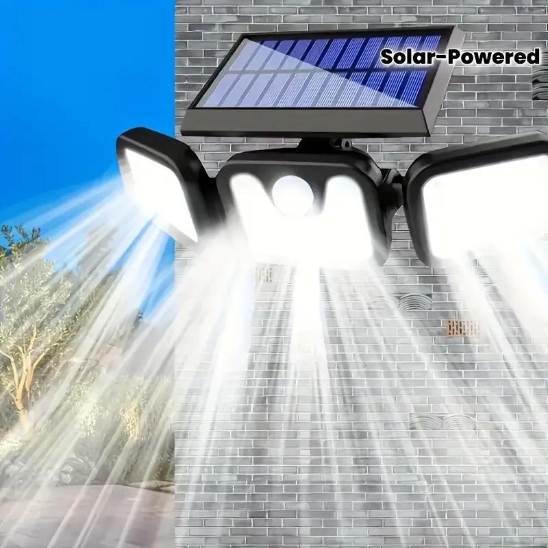 74LED Outdoor Wall Light, IP44 Waterproof, 3-Mode LED Motion Sensor Security Light, Outdoor Solar Light for Christmas, Halloween, Garage, Garden, Camping, Pathway, Yard, Porch.