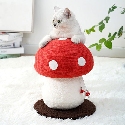 Creative Scratching Post Mushroom Cat Scratching Post Cute Mushroom Scratch Pad Cat Scratcher for Indoor Cats 28*28*34cm