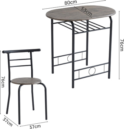 Dining Table and Chairs Set Metal Wood Effect Kitchen Table Dining Chairs