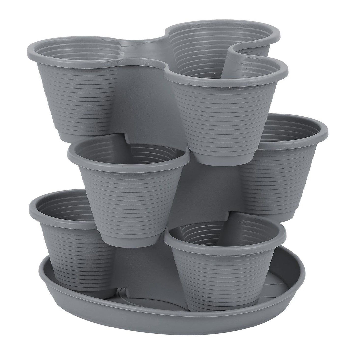 3 Tier Stackable Vertical Planter, Indoor Outdoor Plant Pot, Strawberry Planter, Herb Garden Planter, Vegetable Growing Tower, Flower Pot for Home Garden, Space-Saving Design, Durable Plant Container, Ideal for Small Spaces, Vertical Gardening Solution, M