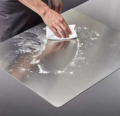 Stainless Steel Cutting Boards Worktop Protector 40 X 50cm Extra Large Chopping Board Worktop Saver Pastry Board Baking Board With Lip