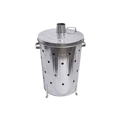 Trendi 90 Litre Extra Large 90L Galvanised Metal Incinerator Recycle Garden Rubbish Fire Wood Burner Burning Leaves