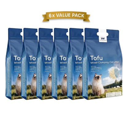 Premium Tofu Blended Cat Litter, Deodorizing Tofu Cat Litter, Clumping Low Dust Easy To Clean Fast Clumping Odor Control Non-sticking Flushable Long-lasting, 2.3*1 Kg, Multi-Buy Discounts