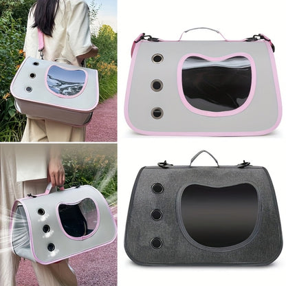 Large Pet Carrier Bag – Foldable Dog & Cat Travel Crate with Mesh Ventilation, Front Door Window & Padded Shoulder Strap for Airplane, Car & Vet Visits