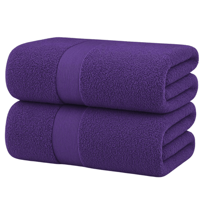 Pack of 2 Cotton Bath Sheets (75×145 cm), Soft, Absorbent & Machine Washable, Ideal for Bathroom, Gym or Daily Use