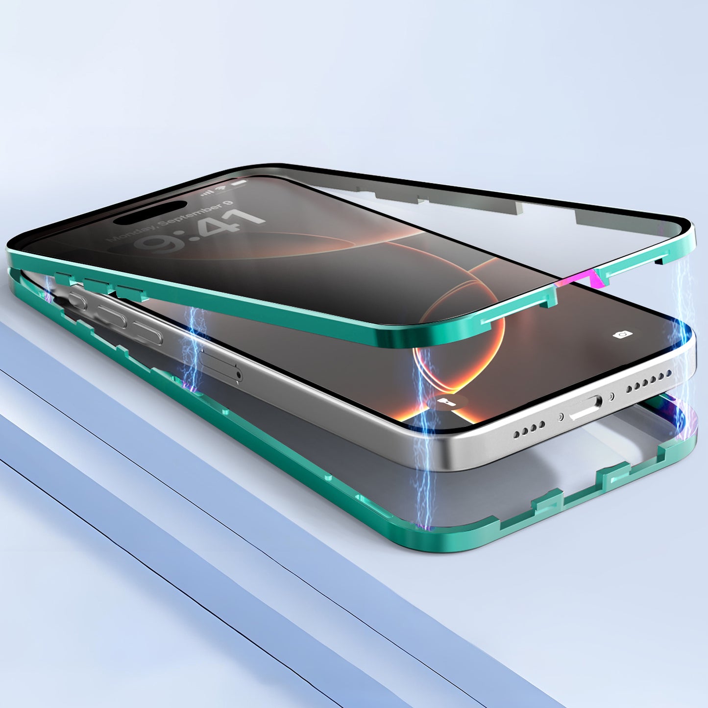Phone Case - Case for Iphone 17 Promax Featuring a 360-Degree Privacy Screen Protector, Anti-Spy Tempered Glass, Magnetic Lock, And Metal Bumper