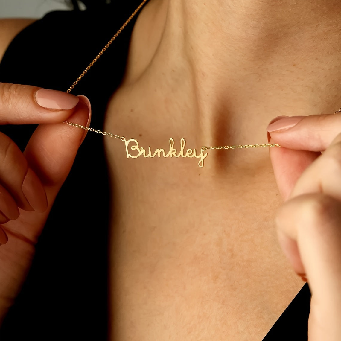 Custom Minimalist Name Necklace, Personalized Stainless Steel Exquisite Necklace, Optional Font Style Necklace, Popular Women'S Jewelry, English Solely