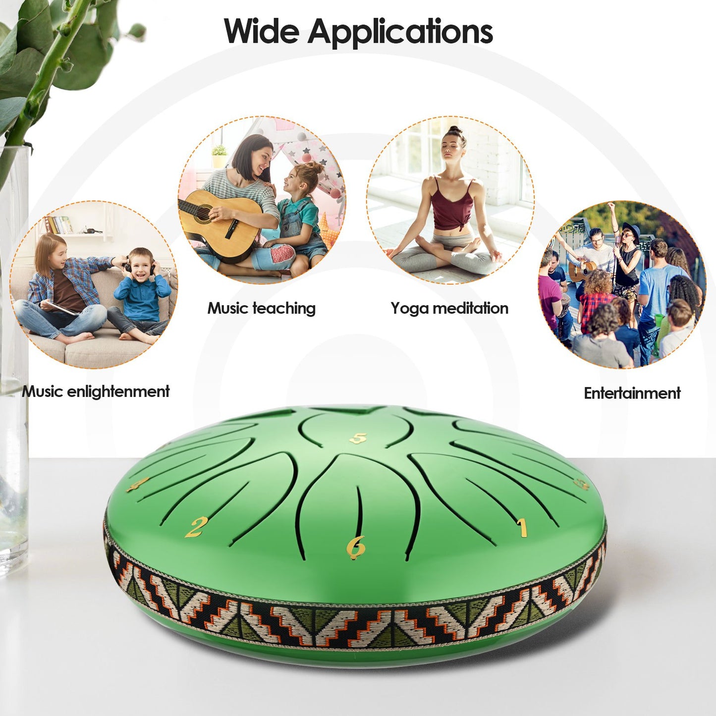 Steel Tongue Drum, 6 Inch 11 Tone Hand Pan Drum, Beginner Percussion Instrument with Carry Bag, Fingerpick, and Mallets for Meditation Yoga Sound Healing