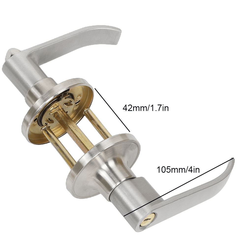 Door Lock with Lock and Key, Door Handle, Safety Key Reversible Lever External, Door Lock, Suitable for Front Door and Bedroom, Anti-picking Lock Core Safety