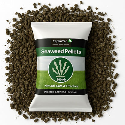 CaplinTec Seaweed Fertiliser Pellets – Plant Fertiliser for Gardens, Pots & Beds, Fast-Acting, Easy to Use Lawn Fertilizer, Nutrient-Rich &, 500 Grams