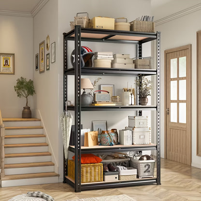 5-layer Steel Frame - Capacity 150-300kg, Suitable for Home, Office, Warehouse, Multi-functional Floor-standing Shelf with Durable Steel Frame, Durable and Easy to Assemble, Storage Rack, Multi-functional Shelf, Sturdy Structure, Storage Rack Storage