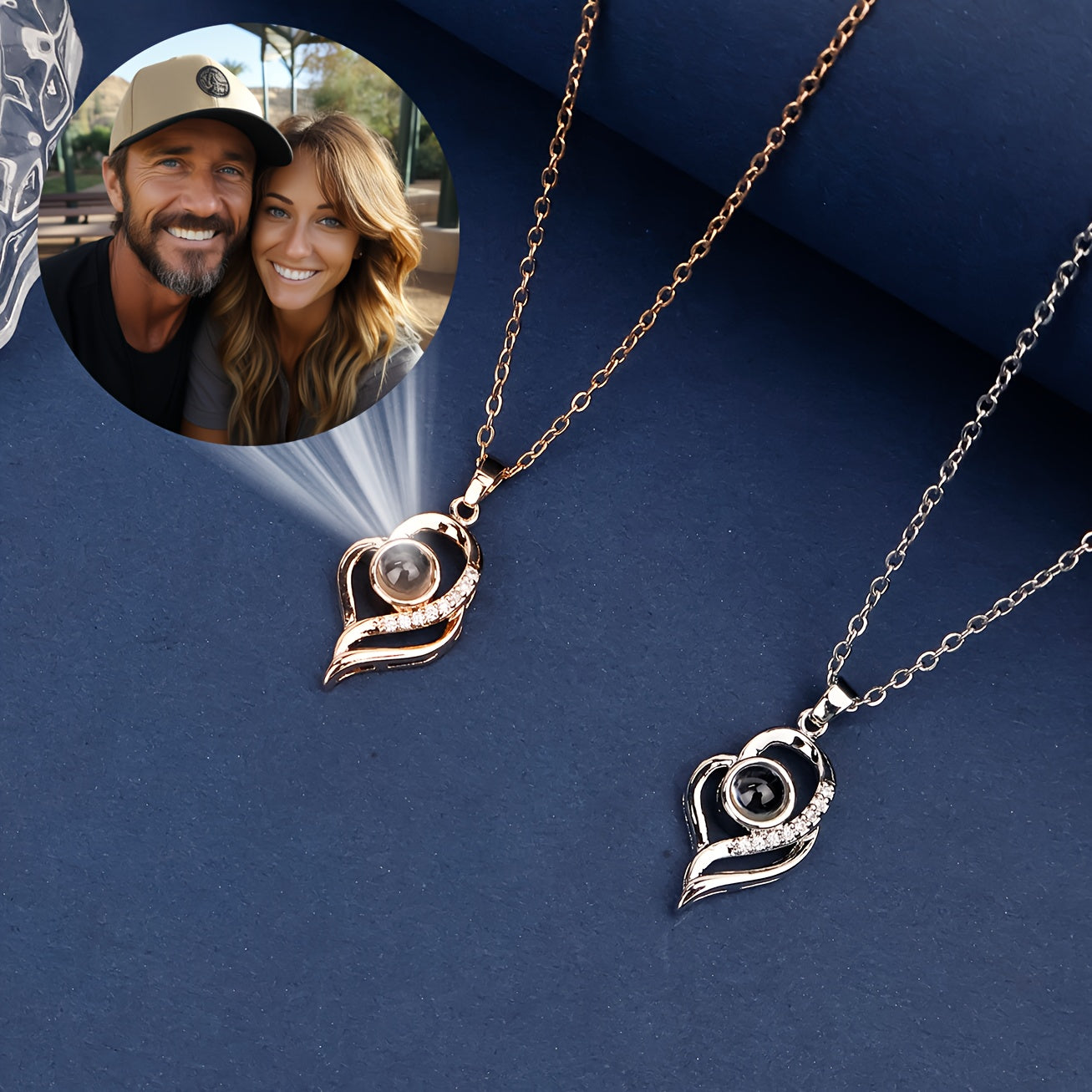 Custom Color Photo Projection Necklace with Cloud Pendant - Romantic Gift for Mom, Girlfriend, Wife on Valentine's Day, Mother's Day, Christmas - 2025 New Accessory
