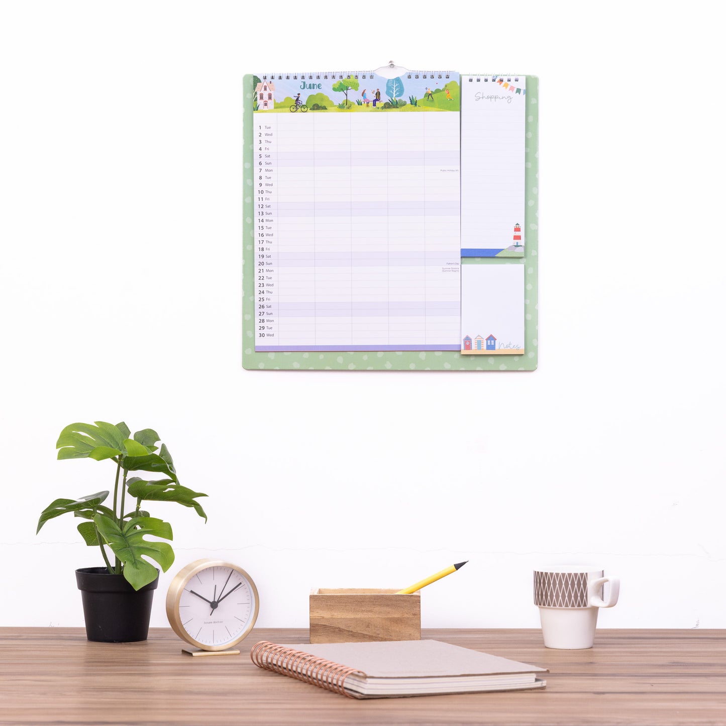 Evelay 2027 Family Planner Calendar – 5 Column Wall Organiser with Shopping List & Notepad | Large Month-to-View Schedule for Busy Homes, Kitchens & Offices