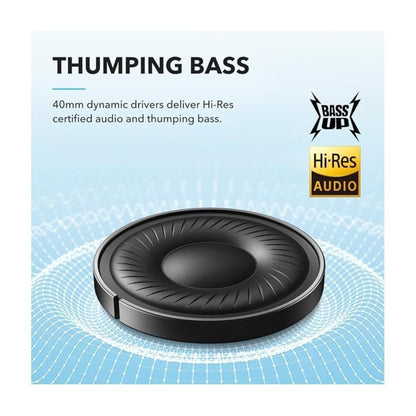 soundcore by Anker Q20i Hybrid Active Noise Cancelling Foldable Headphones, Wireless Over-Ear Bluetooth, 40H Long ANC Playtime, Hi-Res Audio, Big Bass, Customize via an App, Transparency Mode (Renewed)