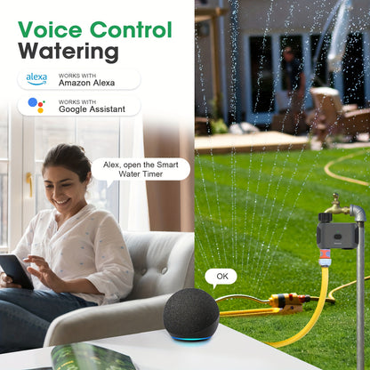 INSOMA Smart Wifi Watering Timer, with APP Control, Rain Delay, IP55, Sprinkler Timer for Lawn, Garden, Greenhouse, 3/4" Faucet