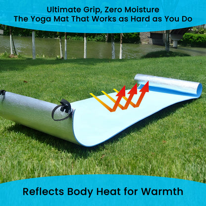 Camping Mat Sleeping Pad Roll, Thickened Elastic Foam Yoga Mat, Durable EVA Material with Upgraded Embossing, 180x50x0.7cm, Moisture-Proof, Ideal for Outdoor Adventures & Home Use, Blue