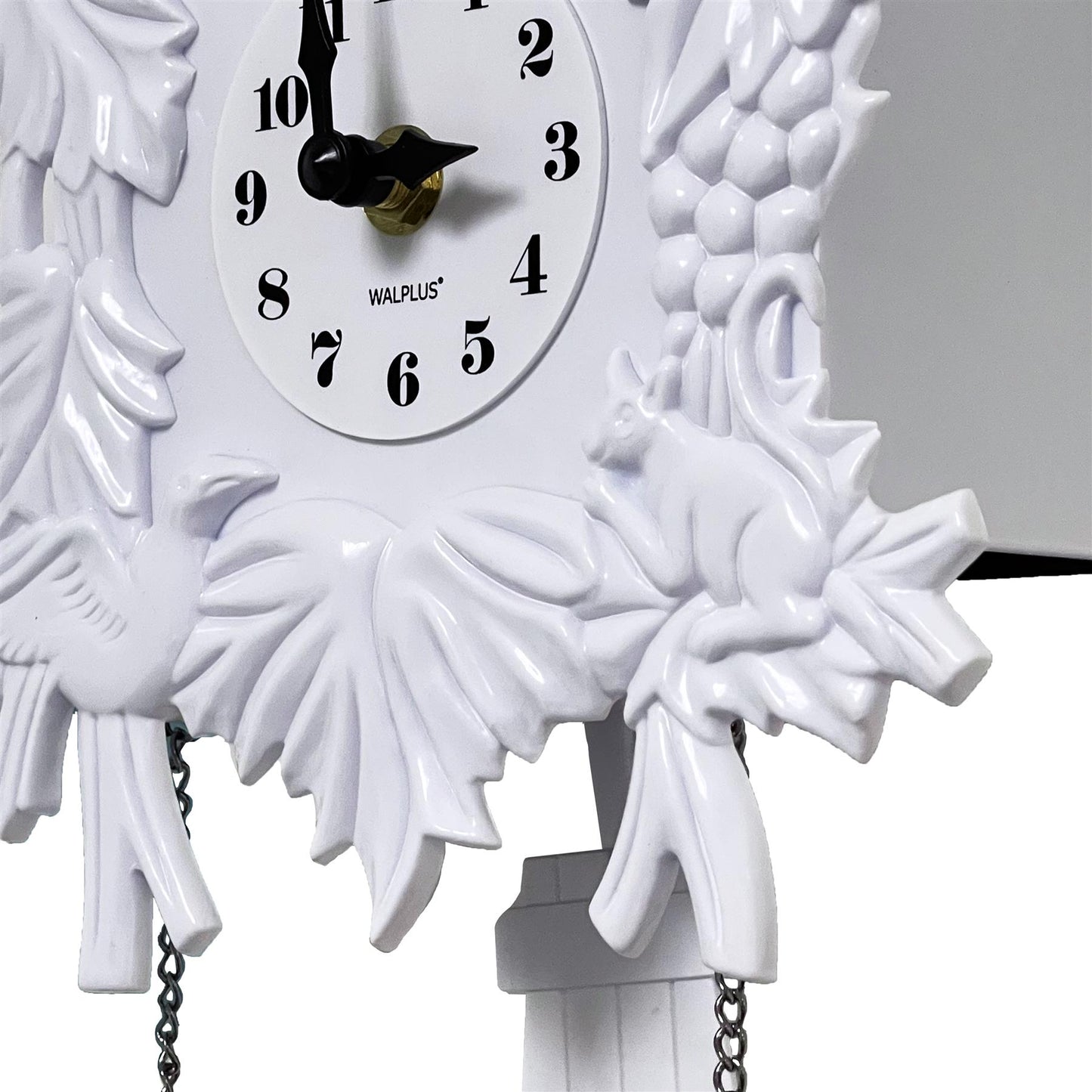 Cuckoo Clock Wall Battery Operated Pendulum – Vintage Chiming Bird Flapping Volume Adjustable – Black Forest Style Wall Clock for Living Room Office Home Décor