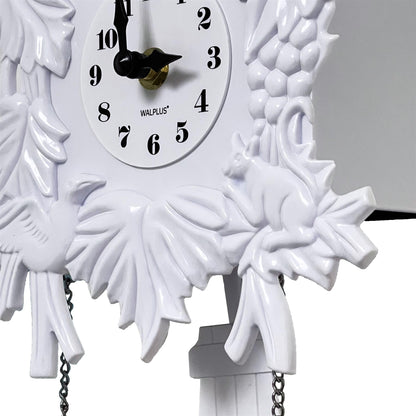 Cuckoo Clock Wall Battery Operated Pendulum – Vintage Chiming Bird Flapping Volume Adjustable – Black Forest Style Wall Clock for Living Room Office Home Décor