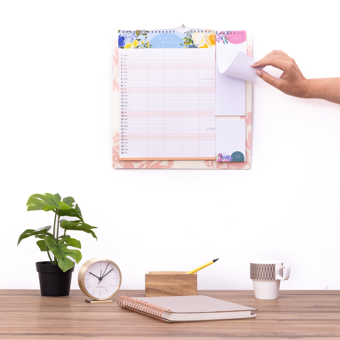 Evelay 2027 Family Planner Calendar – 5 Column Wall Organiser with Shopping List & Notepad | Large Month-to-View Schedule for Busy Homes, Kitchens & Offices