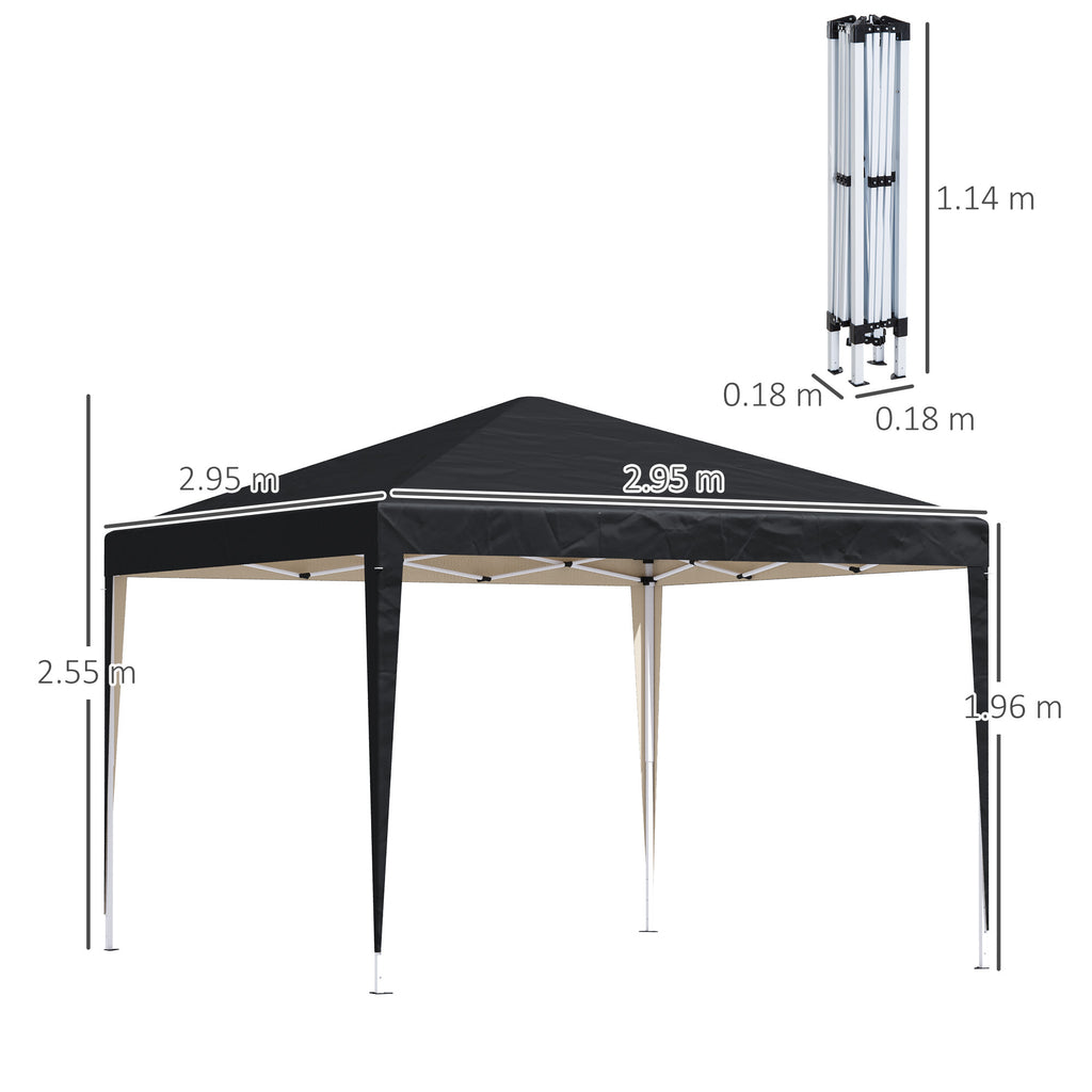 Pop Up Gazebo 3x3m Heavy Duty – Powder-Coated Steel Frame, Guy Ropes & Ground Stakes Included, Carrying Bag | Garden Party Tent & Marquee for BBQ, Wedding & Outdoor Events | White, Green or Grey