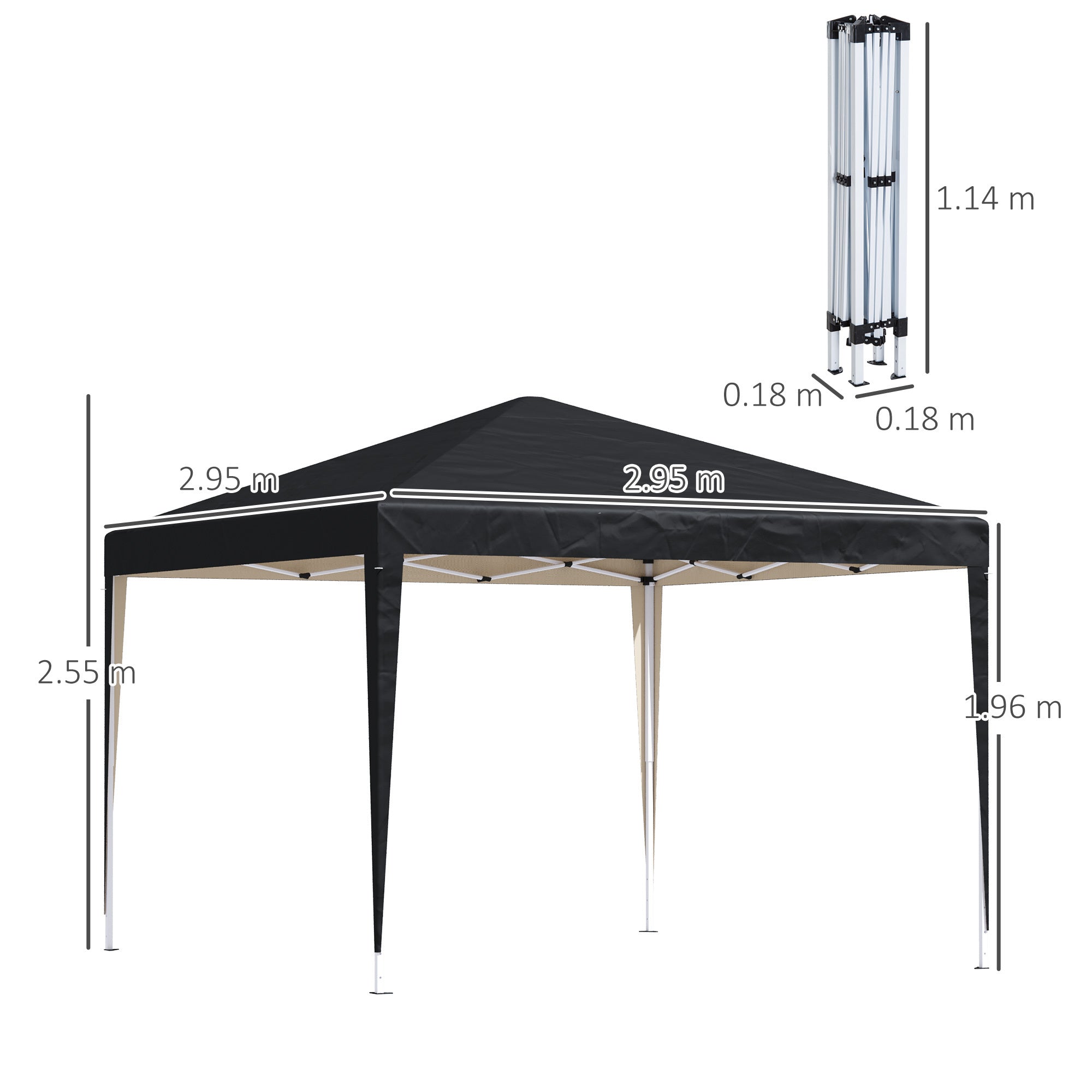 Pop Up Gazebo 3x3m Heavy Duty – Powder-Coated Steel Frame, Guy Ropes & Ground Stakes Included, Carrying Bag | Garden Party Tent & Marquee for BBQ, Wedding & Outdoor Events | White, Green or Grey