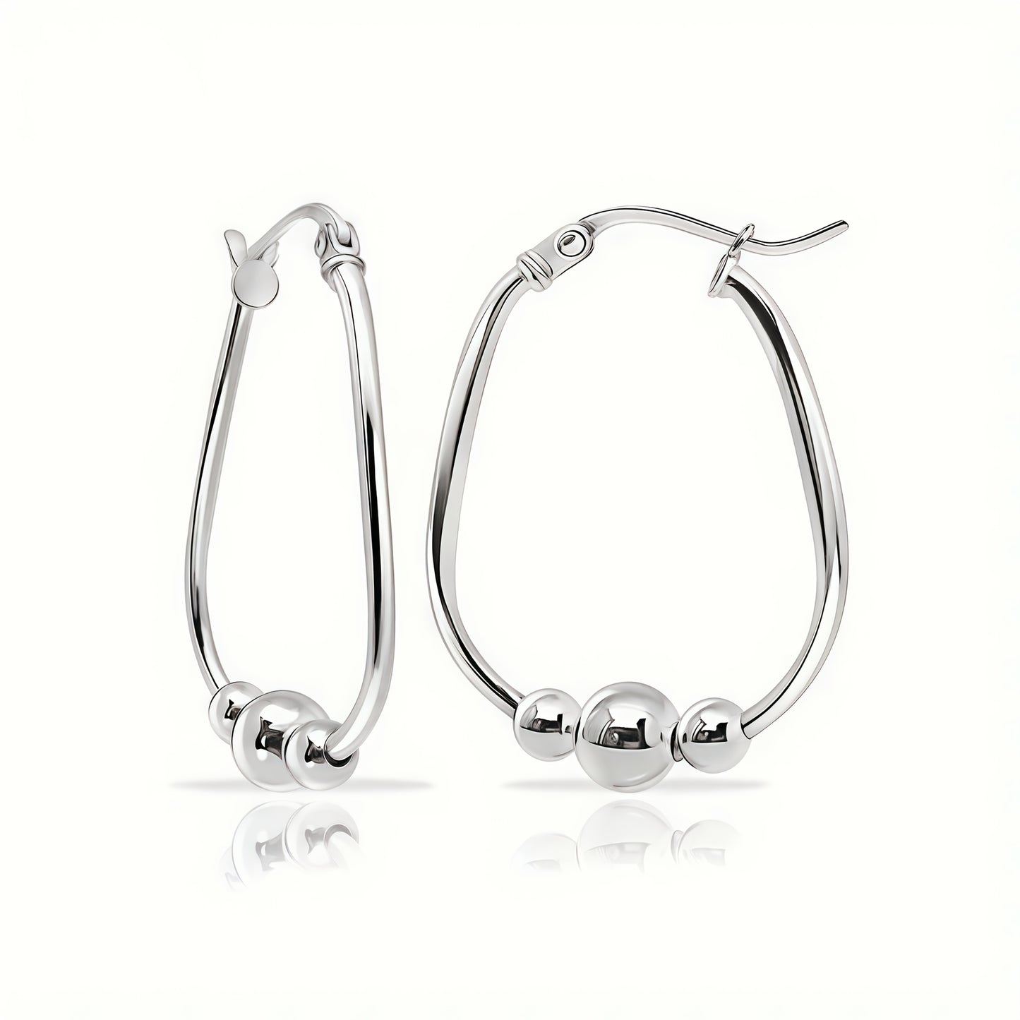 30Mm Drop Beaded Earrings for Women in 925 Sterling Silver, Featuring Moving Round Beads, Free from Nickel And Lead - Elegant And Long-Lasting Designs - Made of Sterling Silver - an Ideal Gift for Various Celebrations (Includes Gift Box)