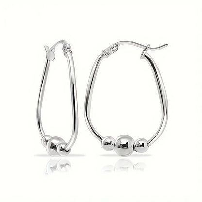 30Mm Drop Beaded Earrings for Women in 925 Sterling Silver, Featuring Moving Round Beads, Free from Nickel And Lead - Elegant And Long-Lasting Designs - Made of Sterling Silver - an Ideal Gift for Various Celebrations (Includes Gift Box)
