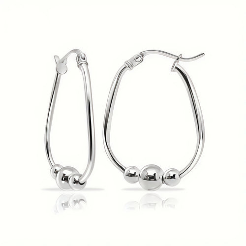 30Mm Drop Beaded Earrings for Women in 925 Sterling Silver, Featuring Moving Round Beads, Free from Nickel And Lead - Elegant And Long-Lasting Designs - Made of Sterling Silver - an Ideal Gift for Various Celebrations (Includes Gift Box)