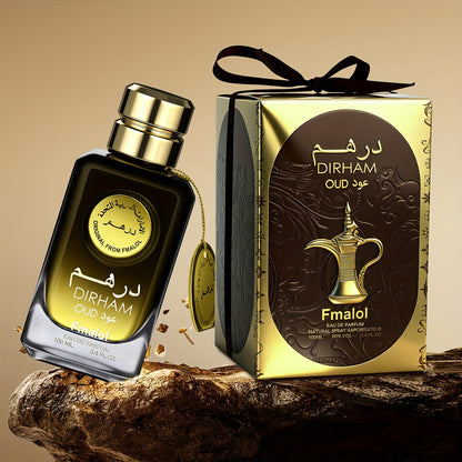 Dubai Oud Luxury Men's Eau De Parfum, 3.4oz. Arabian High - End Gift Box, Featuring a Golden Patterned Water Pot Design with Exquisite Texture. It Has an Oriental Woody Fragrance, Suitable for Men to Wear on High - End Occasions and in Daily Life.