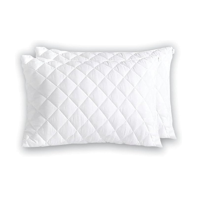 Hotel Quality 10cm Thickness Mattress Topper and Deep Fitted Elastic Corners – Luxury Mattress Topper for All Season and all size available Single, Double, Small Double, King and Super King. 4 Pack Pillow Protector Available for Matching Set