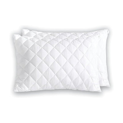 Hotel Quality 10cm Thickness Mattress Topper and Deep Fitted Elastic Corners – Luxury Mattress Topper for All Season and all size available Single, Double, Small Double, King and Super King. 4 Pack Pillow Protector Available for Matching Set
