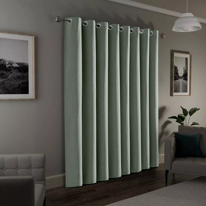 2pcs Linen Textured Blackout Curtains – Linen-Look Coated Thick Fabric Grommet Top Drapes for Bedroom & Living Room, Noise Reducing Energy Saving Window Panels for Home Decor 135GSM
