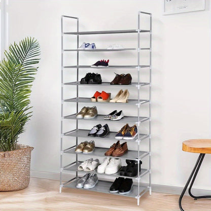 Shoe Rack,10Tiers Shoe Storage, 98x27x177cm Tall Shoe Rack,Large Shoe Rack,Storage Shelves Holds 50 Pairs Of Shoe Organiser Shelf For Home Hall Living Room Hallway Bedroom