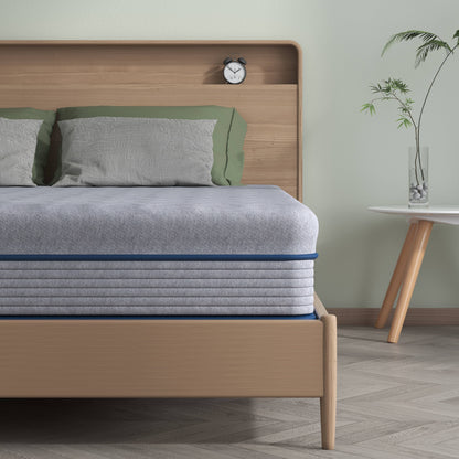 Single/Small Double/Double/King Size Mattress, Memory Foam Mattress with Pocket Spring, 23Cm/9Inch Medium Firm Hybrid Mattress with Motion Isolation Gray