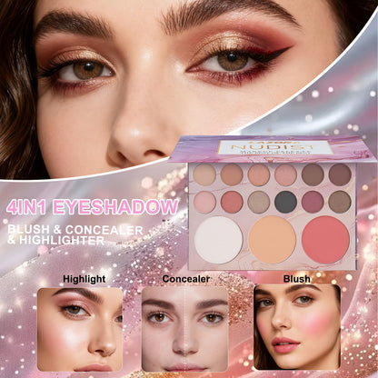 21pc Full Makeup Set for Women – Foundation 18-Colour Eyeshadow Palette Lipstick Eyebrow Pencil – Complete Cosmetics Kit Gift for Girls
