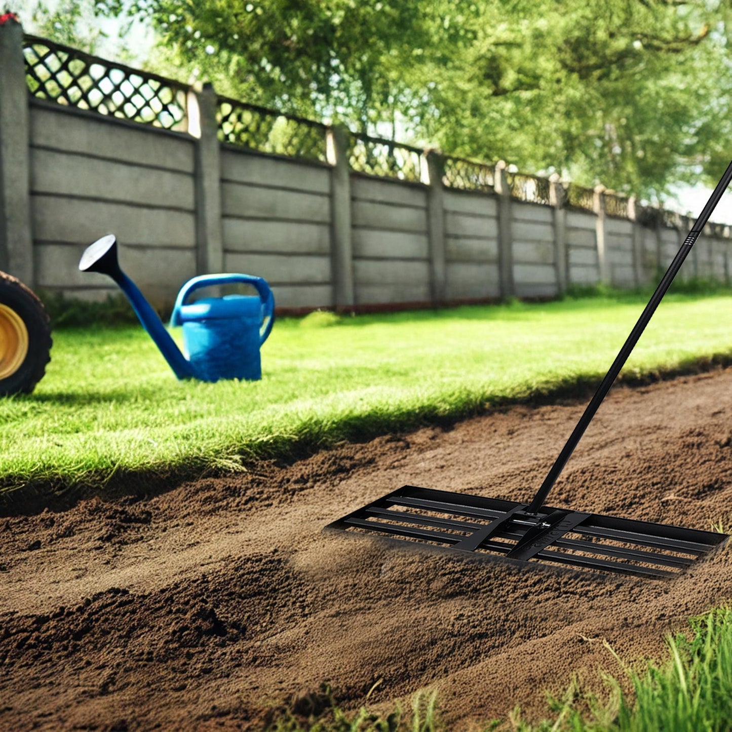 Lawn Leveling Rake, 30"x10" Level LawnTool, Heavy Duty Effort Saving Lawn Level Tool, Stainless Steel Handle Lawn Leveler for Yard Garden Golf Course, Ease Level Soil Sand Dirt Surfaces