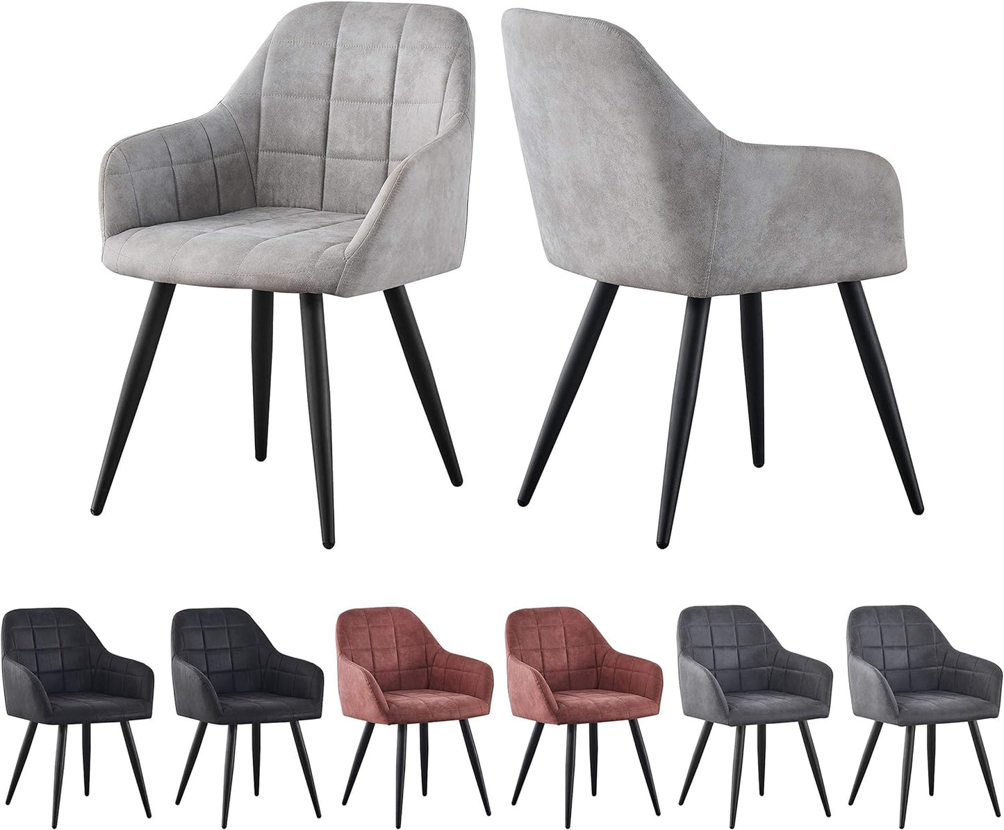 mcc direct 2x Faux Matte Suede Leather Dining Chairs Accent Chairs home & restaurants Adrian