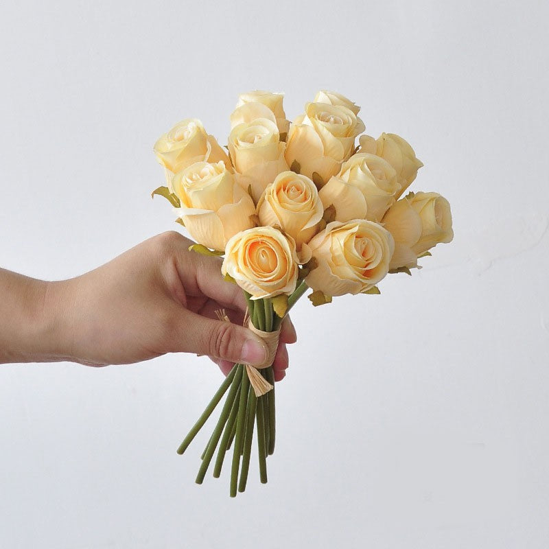 24x Artificial Single Rose Bud with Stem Flowers Fake Bouquet Wedding Party Home Decorations for Mother's Day