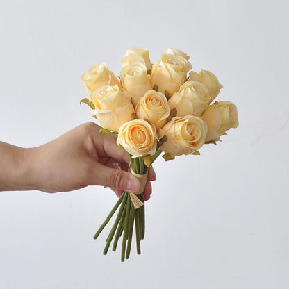 24x Artificial Single Rose Bud with Stem Flowers Fake Bouquet Wedding Party Home Decorations for Mother's Day