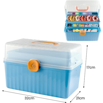 Three Layer Household large capacity Medicine Box Multipurpose Storage Box Folding Tool Box Art Crafts Case Sewing Supplies Organizer Family First Aid Organizer Medicine Storage