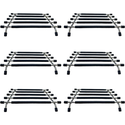 2pack Kitchen Trivet Stand with Anti Slip Base Stainless Steel Trivets for Kitchen Worktops, Hot Pans, Hot Trays & Plates Stand Heatproof Kitchen Accessories Table Mats Placemats (Black (pack of 2))